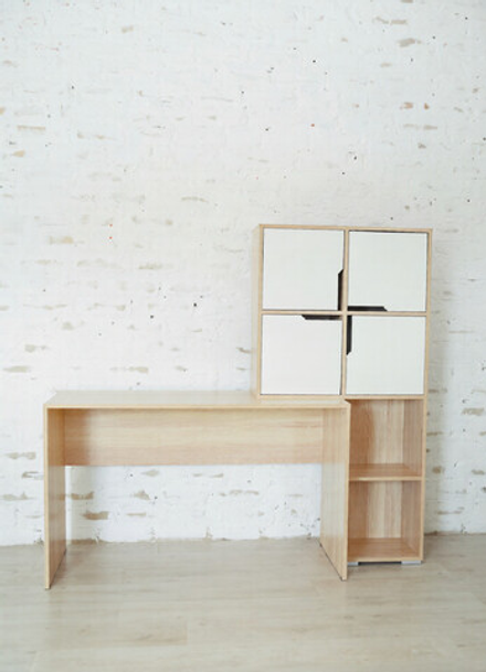 Стол письменный Квадро дуб сонома/белый