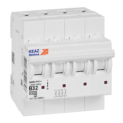 Автоматический выключатель OptiDin BM63-4B32-4,5-УХЛ3  КЭАЗ