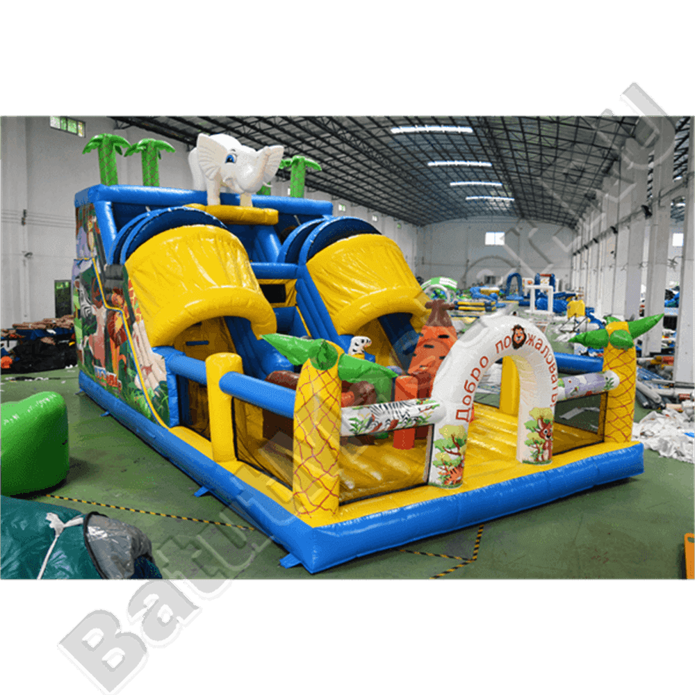 Коммерческий надувной батут "Слоник со скалодромом 2"