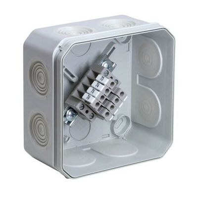 Мини-клемма проходная, винтовой зажим, 2 точки подключения, 2.5 кв.мм, серая