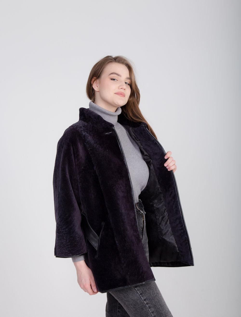 Мутоновая шуба из овчины