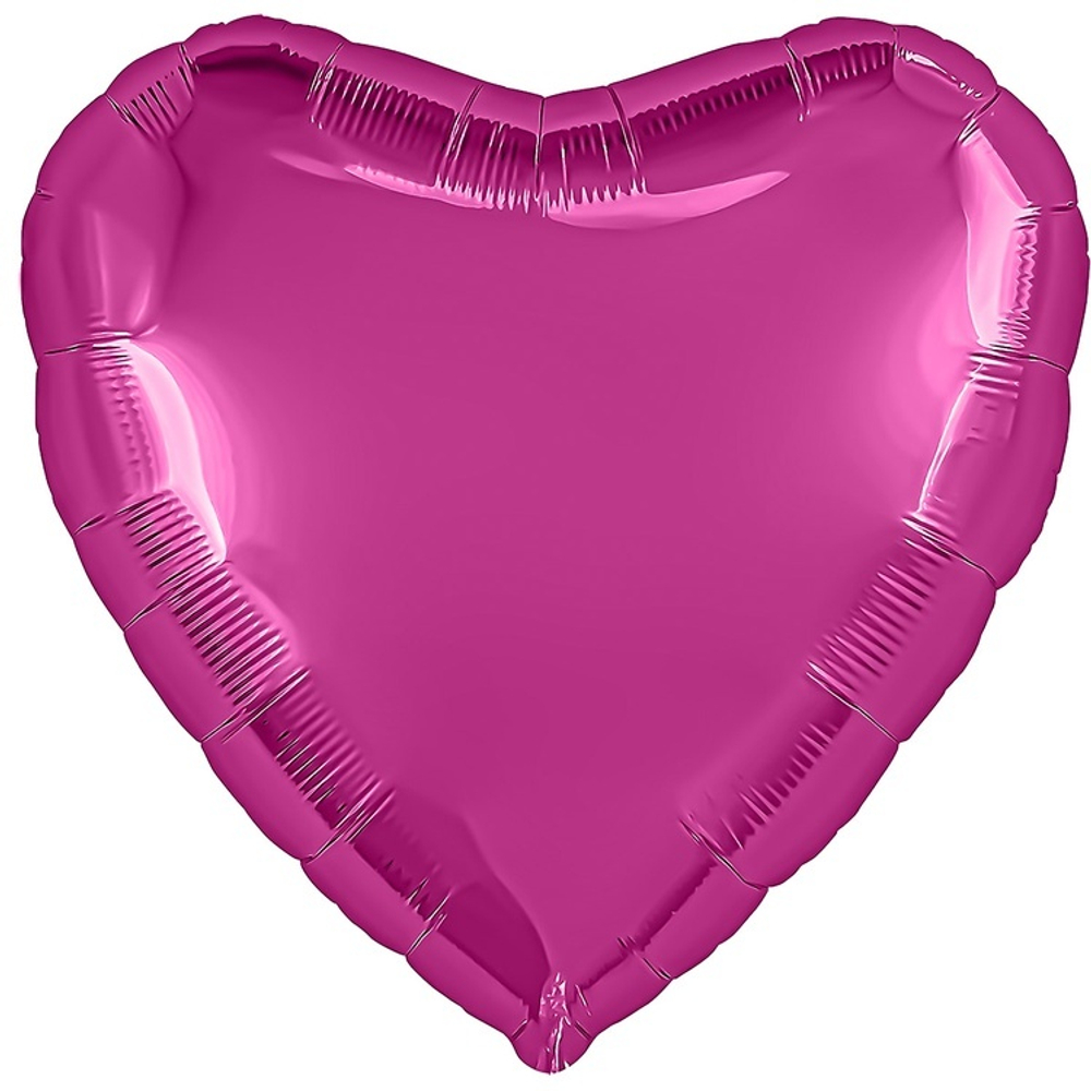 Р 18" Сердце Металлик Фуксия 40 см.
