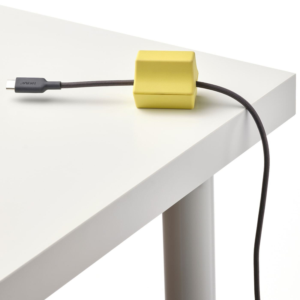 IKEA HAVSKÅL  (ИКЕА ХАВСКÅЛ)  -  2 шт, USB-кабель с грузом, черный/желтый
