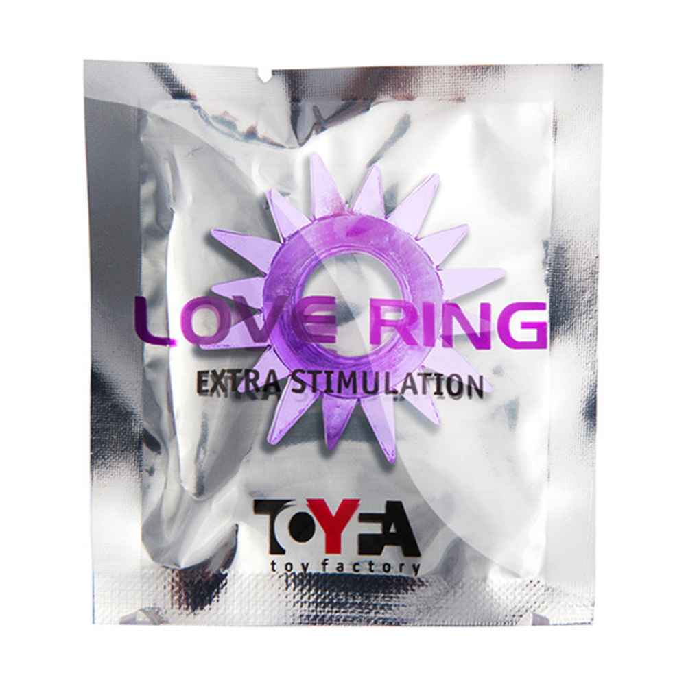 Фиолетовое гелевое эрекционное кольцо-солнце 1,5см ToyFa Basic 818004-4