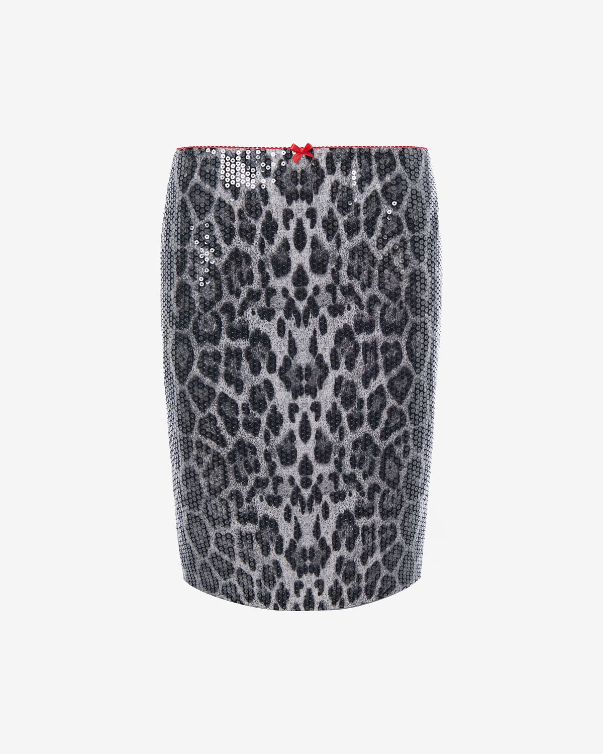 Юбка мини из пайеток с леопардовым принтом