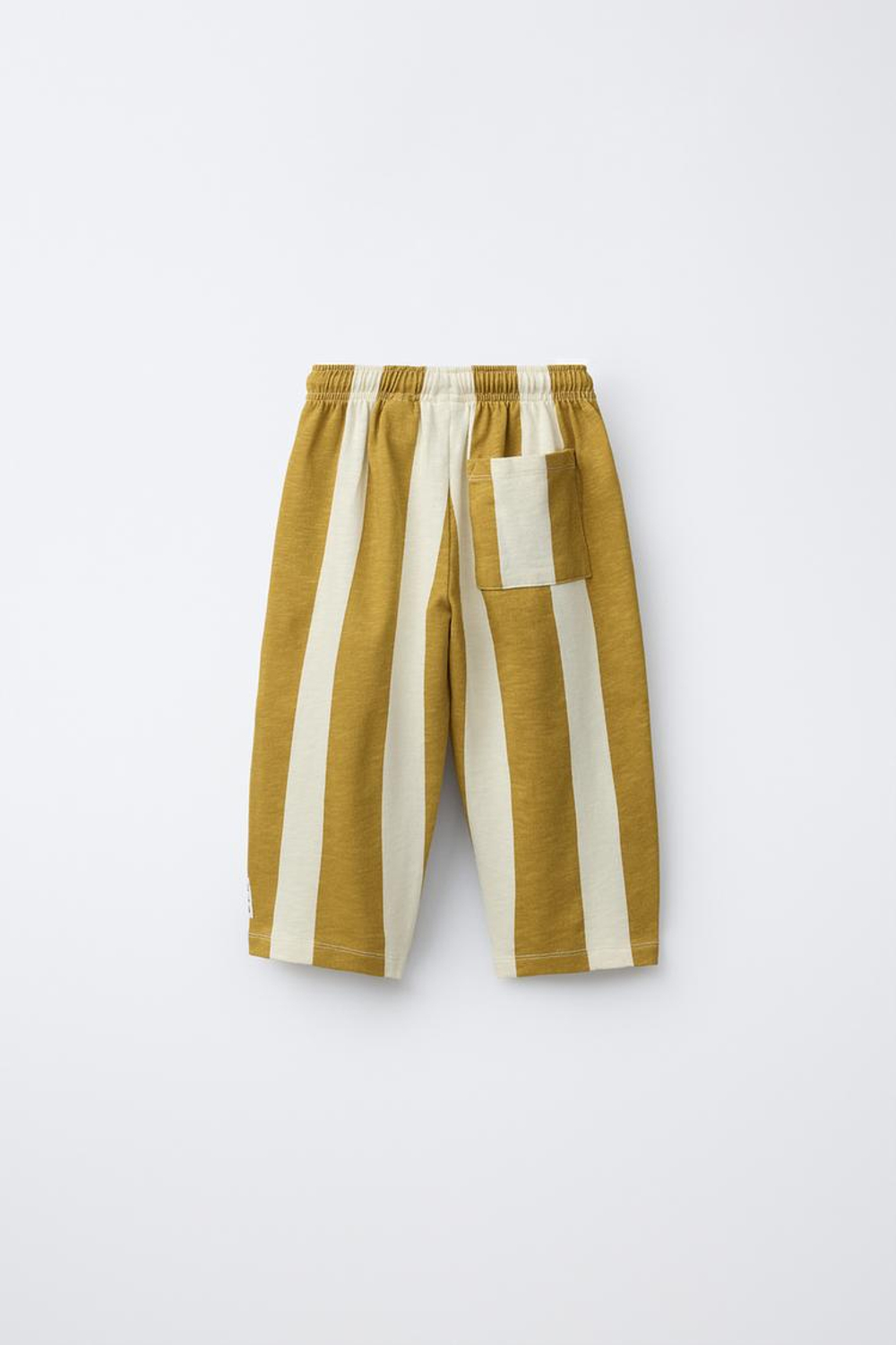 ZARA ПРЯМЫЕ БРЮКИ ИЗ МЯГКОЙ ТКАНИ В ПОЛОСКУ, ОХРА