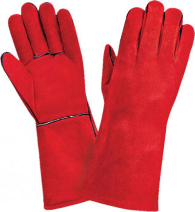 Краги спилковые утепл.(синтепон) красные (тип ТРЕК)