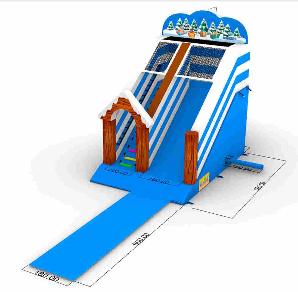 Коммерческий надувной батут «Зимняя горка Арктика», 6*4*6 м