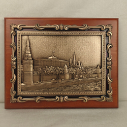 Плакетка с видом Москвы "Кремлёвская набережная" в подарочной упаковке