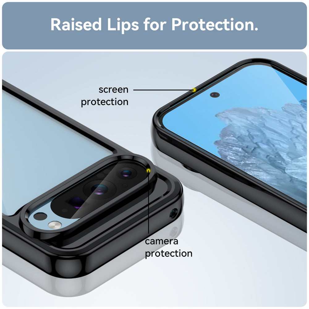 Чехол с мягкими рамками черного цвета для Google Pixel 9 Pro, увеличенные защитные свойства