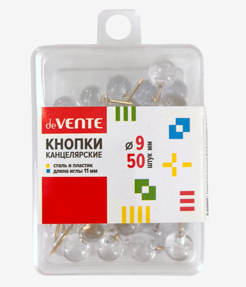 Кнопки-гвоздики силовые 50 шт. золотистые ДЕВЕНТЕ (4132505)