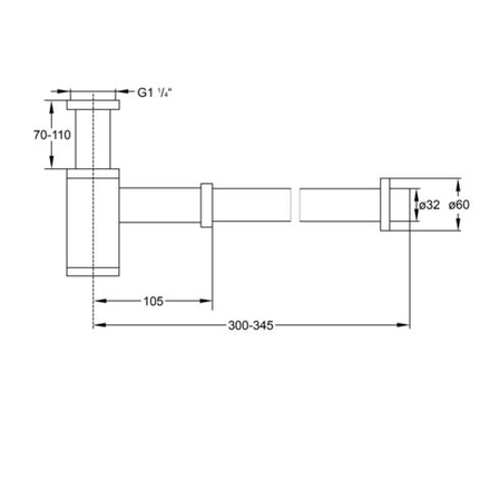 Steinberg Серия 100 Сифон, без сливного ганитура, xром 100 1696