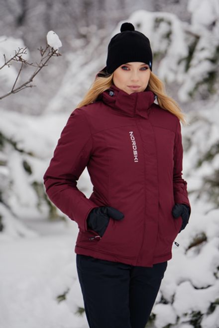 Премиальная теплая прогулочная зимняя куртка Nordski Mount Wine женская