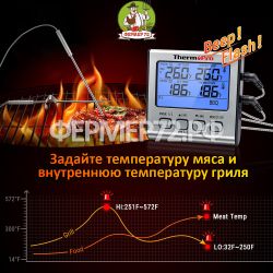 Кухонный термометр ThermoPro TP17 (2 выносных щупа)