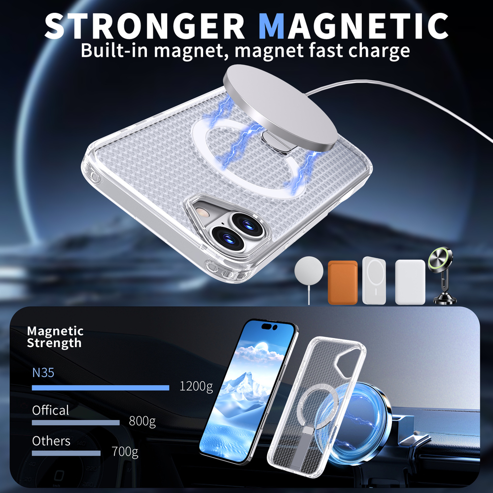Прозрачный чехол Mesh Pro Magnetic Case для iPhone 16 Plus