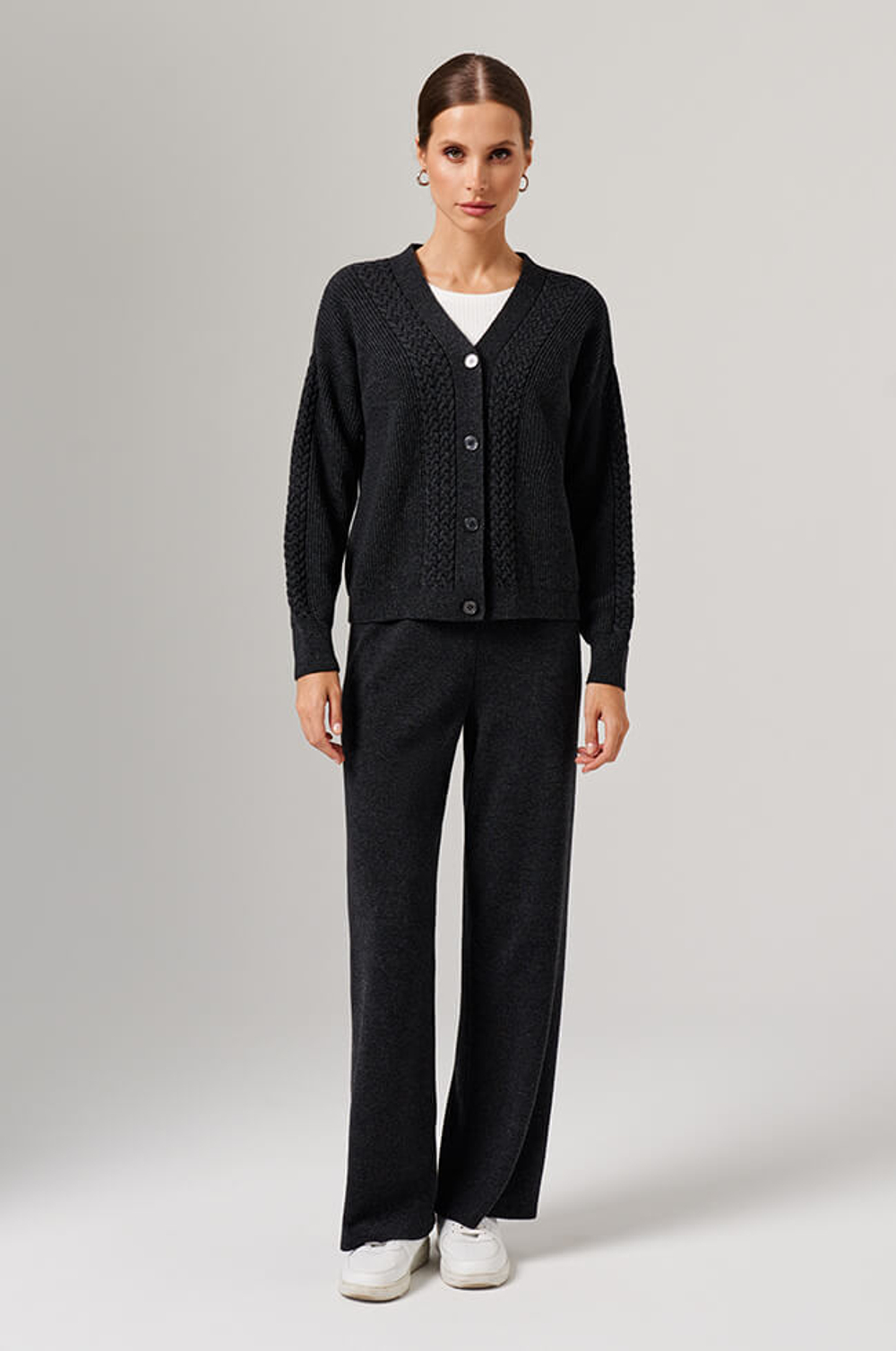 1908 Кардиган женский (темно-серый меланж )