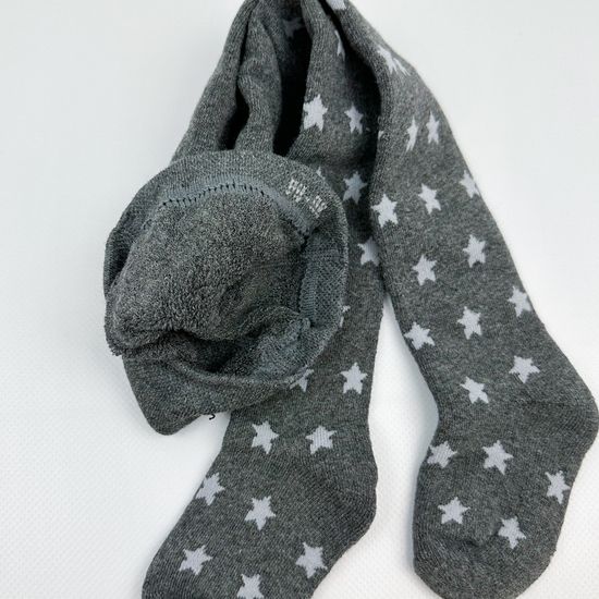 Колготки махровые, Звезды на темно-сером меланже
