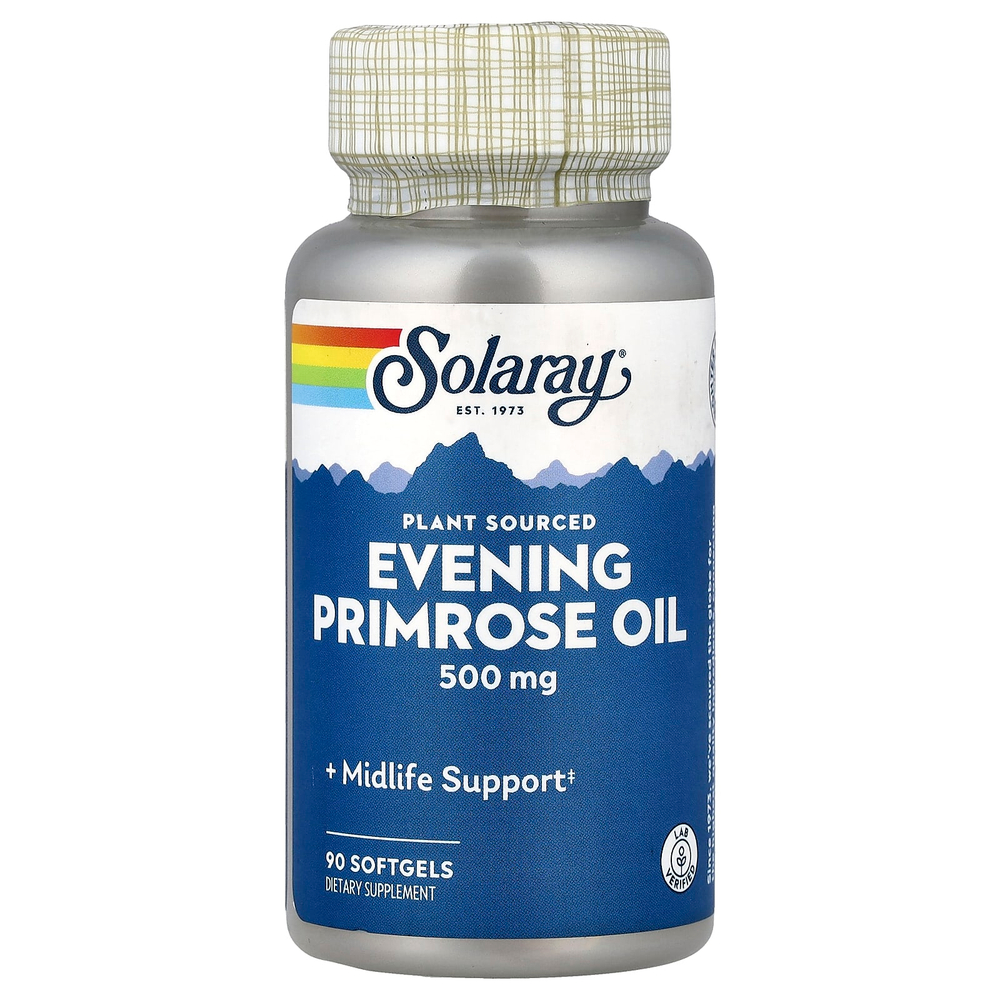 Solaray, Масло примулы вечерней растительного происхождения, 500 мг, 90 мягких таблеток