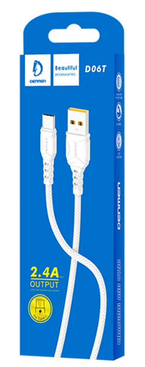 Кабель Type-C 1-метр 2,4А DENMEN D06T