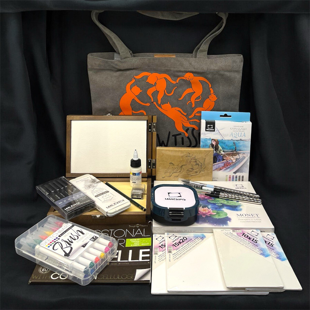 Художественный набор «Рыжие коты» с мини-этюдником, рисование акварелью