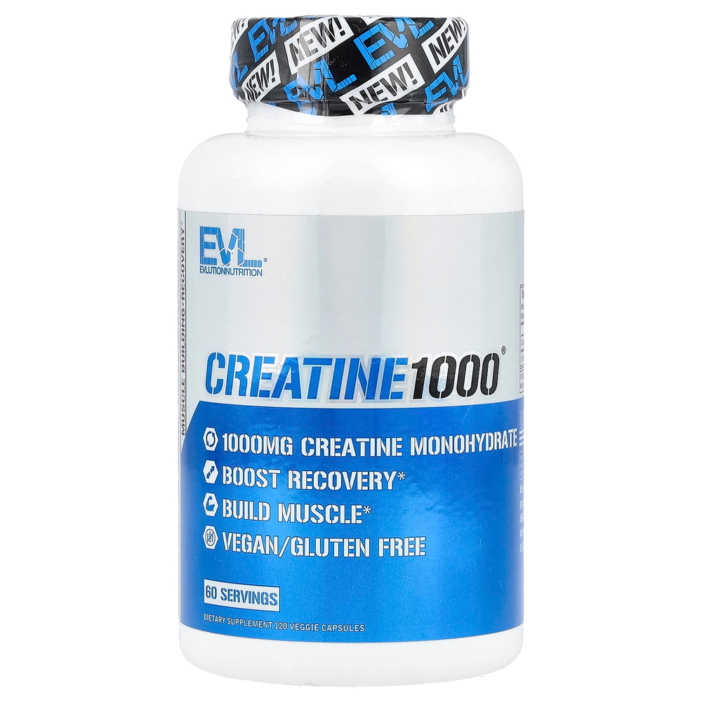 EVLution Nutrition, Creatine1000®, 120 растительных капсул (500 мг на капсулу)