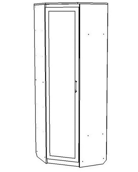 Шкаф угловой ВЕНА с зеркалом левый