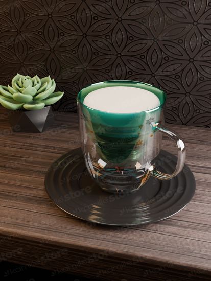 Чашка стеклянная подарочная 320 мл. Kamille KM 9018 с двойными стенками