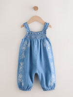 Комбинезон джинсовый с вышивкой для девочки Next E79-578, Синий