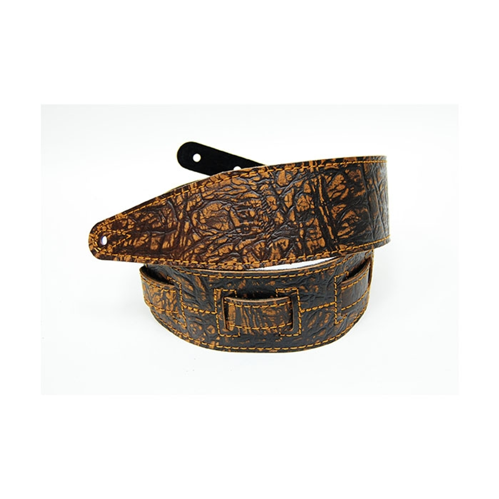 Fidel FL8014LT Leather Tigina Ремень для гитары, кожаный, Гранд-Каньон. Ширина: 70 мм. Длина: 900-1440 мм. Толщина: 2,5-3 мм. Ремень прострочен бронзовой ниткой.