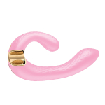 Розовый гибкий вибростимулятор 18,5см с двумя моторами Shunga MIYO SH-MIYO-502