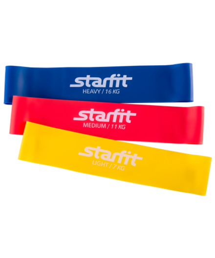 Фитнес-резинки ES-203 латекс, комплект, 3 шт, эспандеры