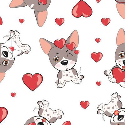 щенки Американского голого терьера с сердечками