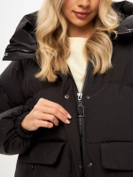 Пуховик зимний длинный с капюшоном оверсайз