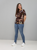 Футболка Фв-107/коричневый-цветыабстракция