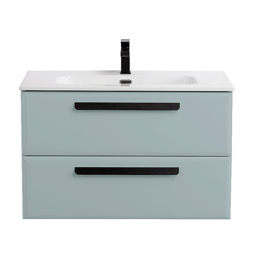 Тумба с раковиной Cezares ECO-CER-N-800-2C-SO-GAO-P+CZR-8095-80 Серо-голубая матовая