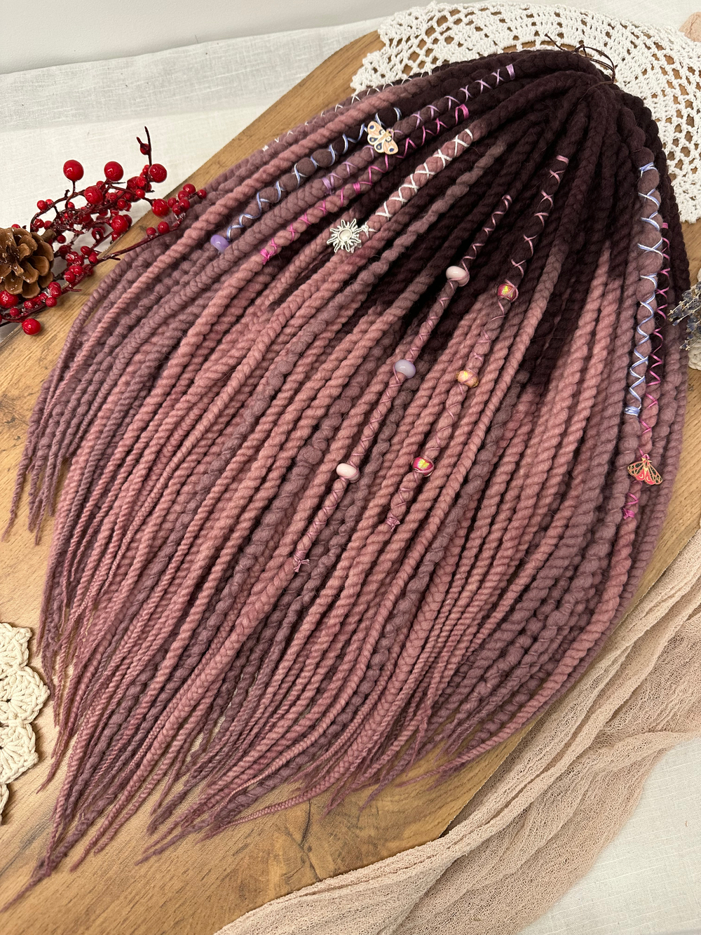 Фактурные войлочные дреды + косы из войлока