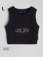 Летний кроп топ трикотажный детский