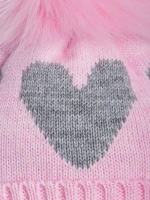 Шапка для девочки зимняя вязаная с помпоном