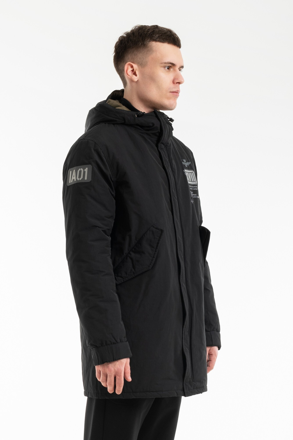 Парка муж. AERONAUTICA 2954 черная XVII лого