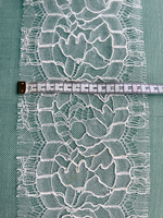 Кружево тонкое на сетке ширина 15см цвет молочно-белый Италия 1 м