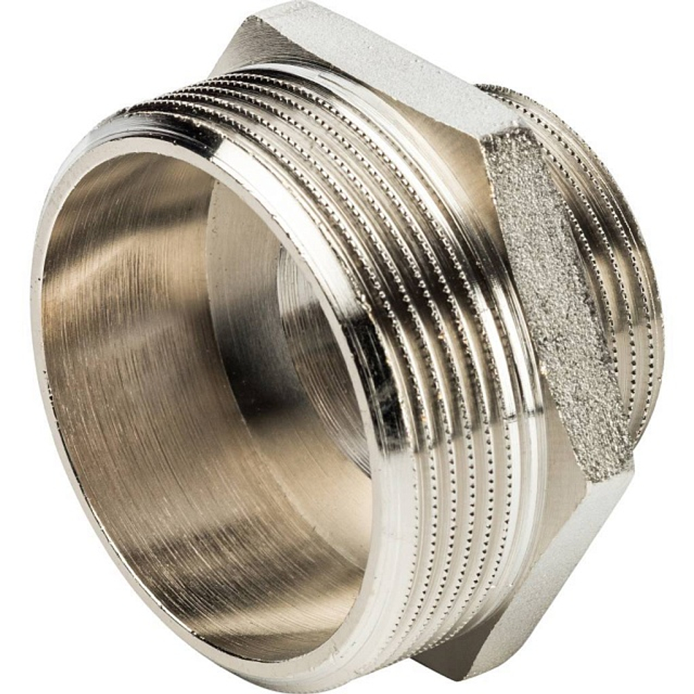 Ниппель редукционный STOUT SFT 0004 - 2" x 1"1/4 (для стальных труб, латунь никелированная)