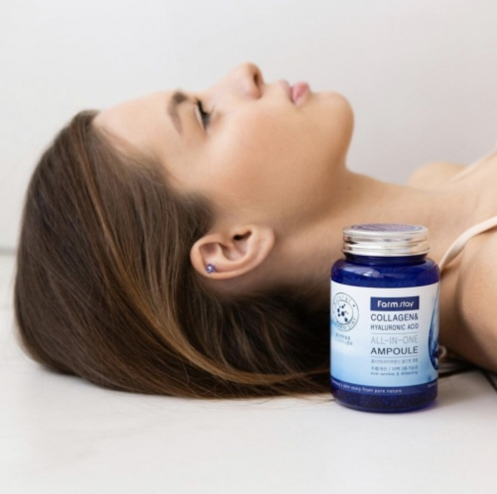 FarmStay Сыворотка с коллагеном Collagen & hyaluronic acid all-in-one ampoule