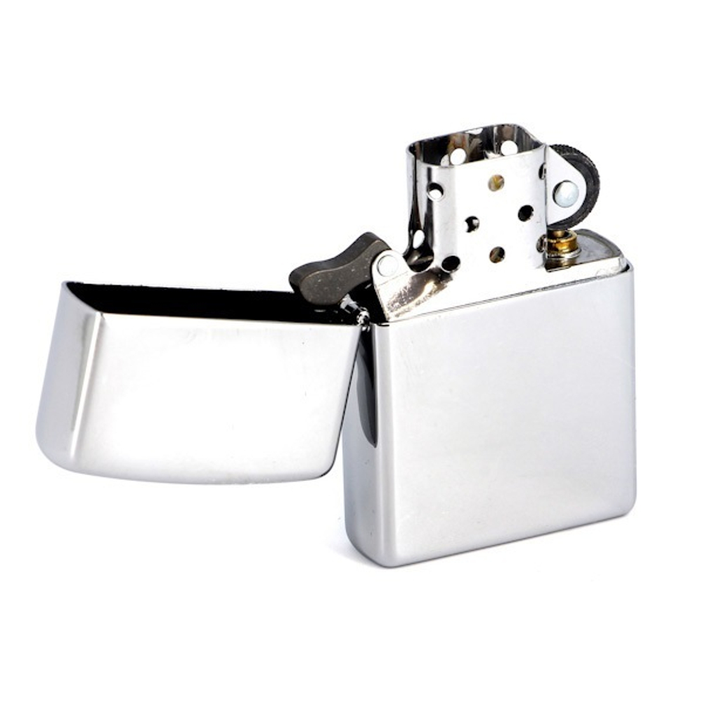 Зажигалка серебристая глянцевая Zippo с покрытием High Polish Chrome
