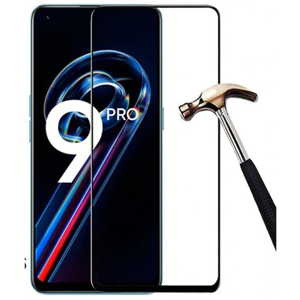 Закаленное стекло с цветной рамкой (fullscreen+fullglue) для Realme 9 Pro/9 DF rmColor-23 (black)