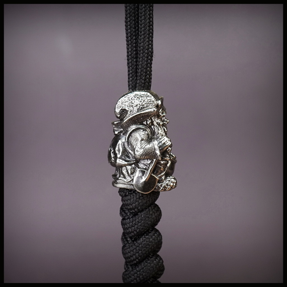 Темлячная бусина "Дед Хабар" для ножей , мельхиор