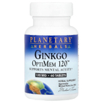 Planetary Herbals, Ginkgo OptiMem 120 ™, 120 мг, 60 таблеток