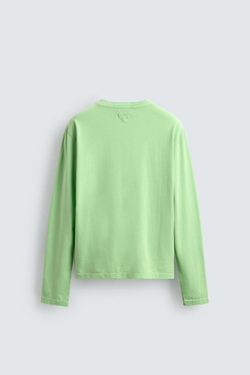 ZARA ФУТБОЛКА С ВЫШИВКОЙ «СЕРДЦЕ» — LIMITED EDITION, СВЕТЛО-ЗЕЛЕНЫЙ