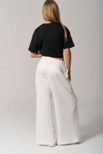 Брюки трикотажные wide leg белые