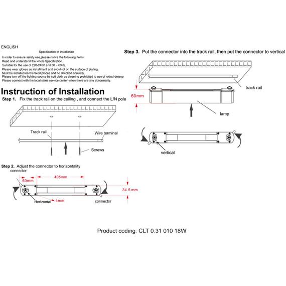 Трековый светодиодный светильник Crystal Lux CLT 0.31 010 18W BL T4000K