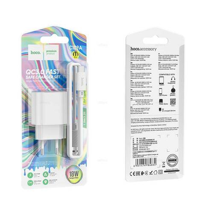 Зарядное устройство на Type-C Hoco C109A QC3.0 (white)